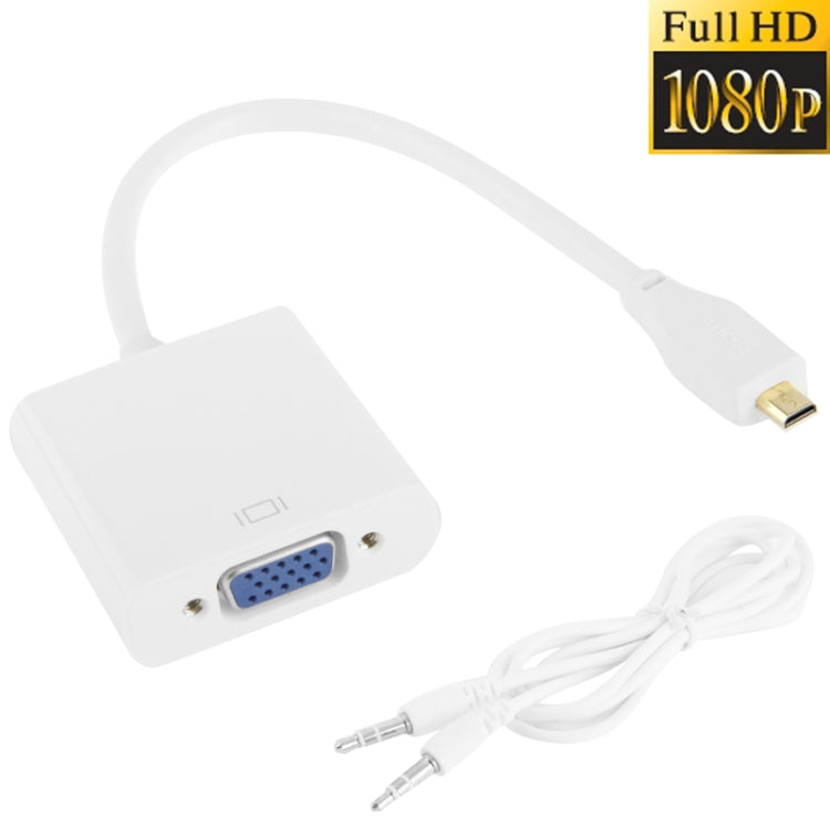 Cavo adattatore video Full HD 1080P da micro HDMI maschio a VGA femmina da 22 cm con cavo audio, Micro HDMI Cavo adattatore video Full HD 1080P da micro HDMI maschio a VGA femmina da 22 cm con cavo audio, Micro HDMI